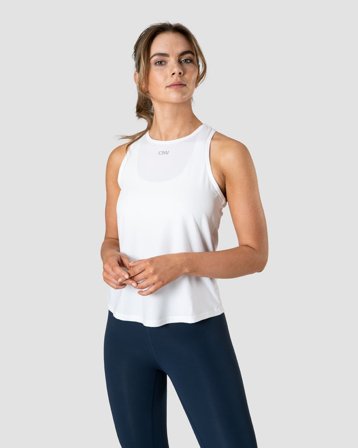 High Neck Tank Top White