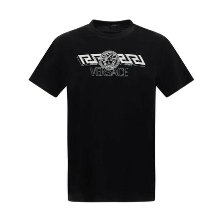 Versace Logo T-shirt Sort, Herre T-shirts, Størrelse: XL