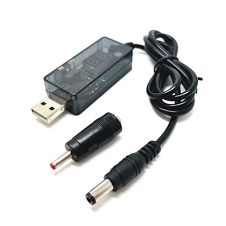 5v til 9v/12v USB til DC 5.5x3.5mm strømforsyningskabel USB 5.5x2.1m