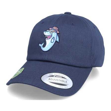 Abducted - Blå unconstructed Keps - Organic Boss Shark Navy Dad Cap @ Hatstore