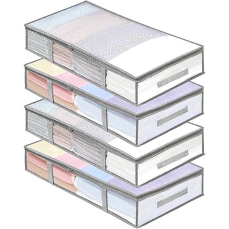 Förvaringsbehållare under sängen, fuktsäkra plastbehållare för förvaring under sängen, garderobsorganisatörer och klädförvaringspåsar, förvaring under