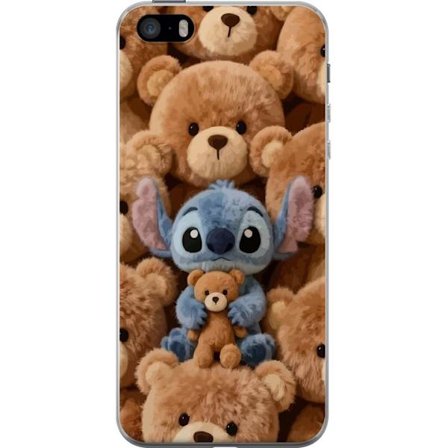 Kompatibelt Mobildeksel til Apple iPhone 5s Stitch omgitt av brune teddybjørner med en liten teddybjørn i fanget i en søt og koselig kawaii-design