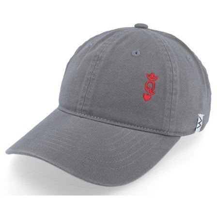 Iconic - Grey - unconstructed - Cap - Poker Queen Crown Wai Washed Cotton Grey Mom Cap - Hatstore