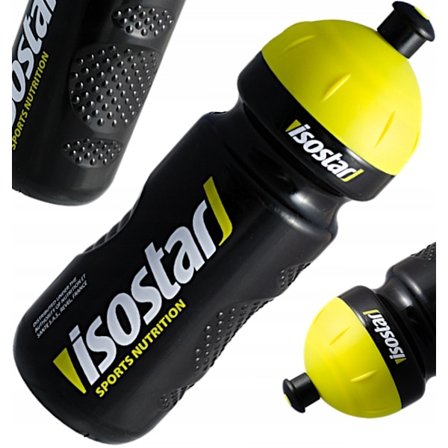 ISOSTAR Pyöräilypullo Musta 650ml - Ergonominen Juomapullo Urheilijoille