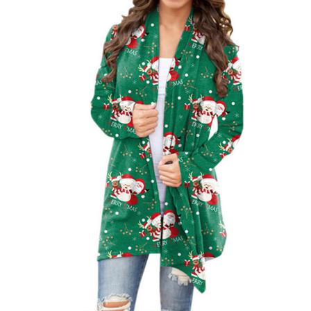 Höstklassisk Snowflake Letter Print Casual Coat Comfy Women O