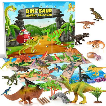 Dinosaur Adventskalender for gutter 2022 Jul, 24 dinosaurfigurer lekesett nedtelling dager til juleferien, juleoverraskelse Style 2