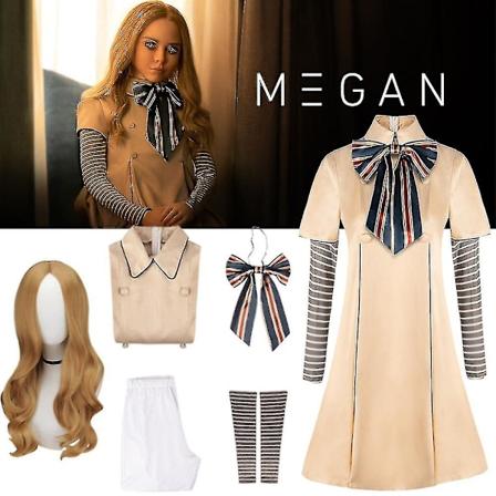 M3gan Cosplay Kostume Fuld Sæt - Thriller Film Ai Dukke Robotter Kjole Til Kvinder Piger Women Costume Set S