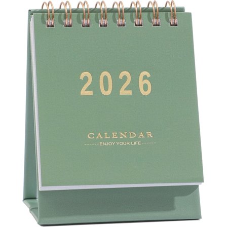 2026 Bordkalender, Egnet til brug i hjemmet eller på kontoret (Grøn)