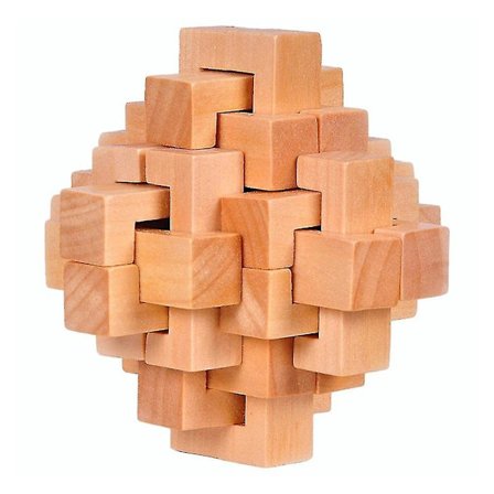 Wood Cube Puzzle Brain Teaser Leksaksspel för vuxna / barn T