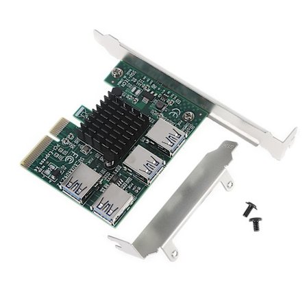 Pcie 1 till 4 Pci-express Riser-kort USB 3.0 Adapter 4x till 16x Konverterkort