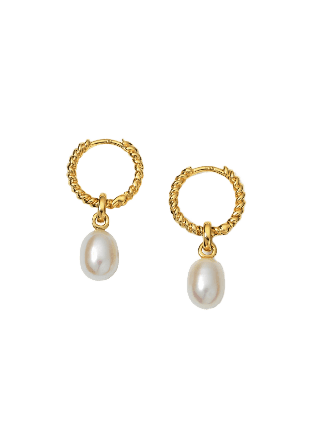 Syster P Twisted Treasure Pearl Hoops Gold Örhängen Dam Guld ONESIZE