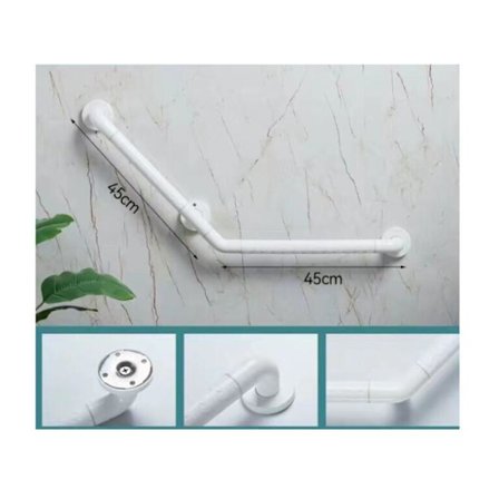 135° Veggmontert Håndtak - Hvit - 45cm*2 - Toalett Håndtak - Badehåndtak - Dusjhåndtak