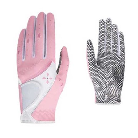 Pu-nahkainen naisten golfhanskat Hengitt v t, s dett v t liukumattomat k sineet miehille, naisten urheilutarvikkeet Pink Size 20
