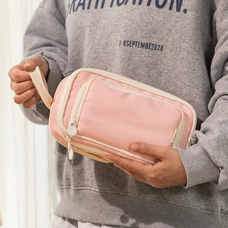 Double-layer Cute Pencil Case Large Capacity Waterproof Pen Box Kawaii Stationery Storage Bag Office School Supplies