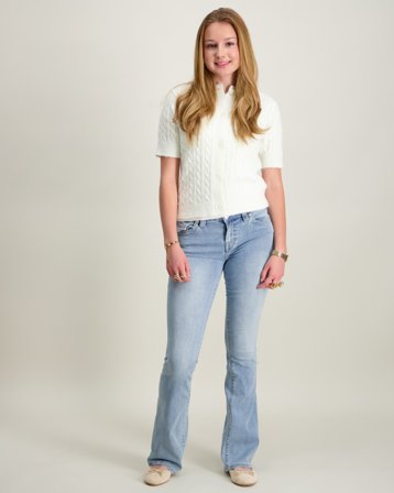 LMTD NLFKAVE SS SHORT S KNIT CARDIGAN Blanc Pulls Fille - Kids Brand Store