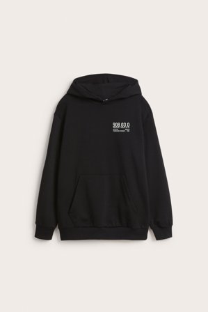 Kappahl | Bluza z kapturem, z nadrukiem | Czarne