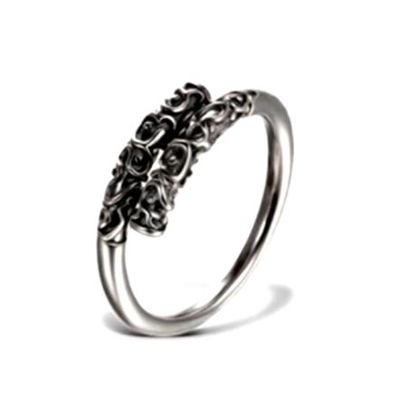 Vintage Teknik Mönster Minimalistisk Ring Fti