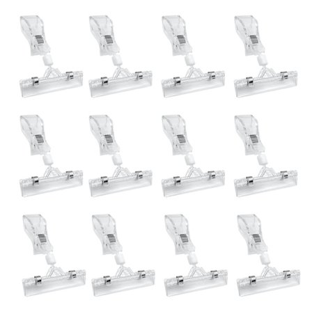 12 stk. roterende prisskilt display clips holder klar varemærke skilt clips prisskilt display stand