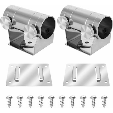 2-pack parasollstativ, parasollstativ parasollklämma metall parasollhållare fiskeparasollstativ med monteringsplatta TT-skruvar för balkongfiske 