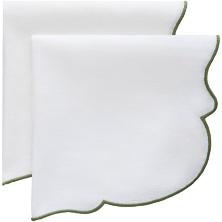 Decotique Gia servett 2-pack, vit/grön | Dukning & Servering > Servetter > Servett | Bagaren och Kocken