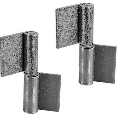 Svejste dørhængsler - metal - højde = 82 mm robuste hængsler til havedøre og maskiner 2 stk