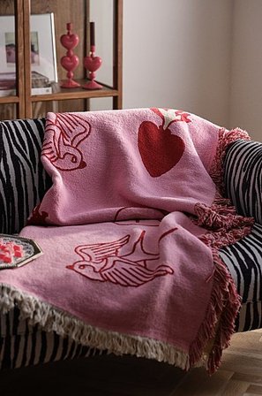 Jotex - Decke 130x170 Cm Rosa/rot - KITSCH - Kaufe Plaids und Decken bei Jotex
