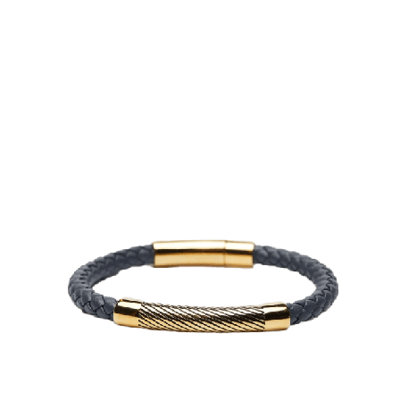 John Henric Braided Leather Bracelet Maitland Armband Herr Grå 22