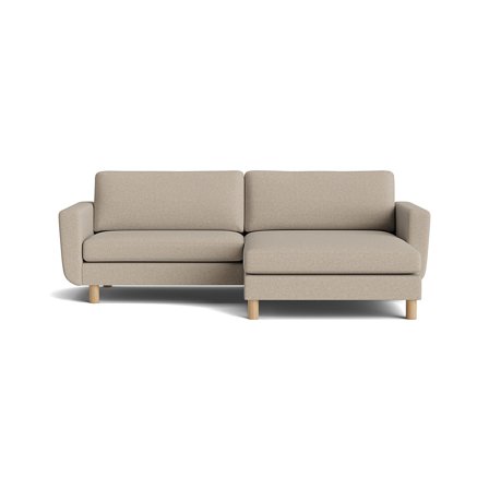 Haven chaiselong sofa, vendbar, bred model - Aurora Beige - Vendbar chaiselongmodul, slidstærkt stof, høj komfort - 245x150x86cm - Sofa, chaiselong