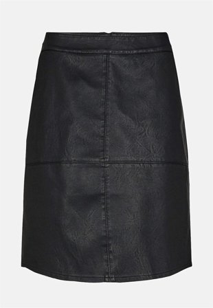 Soyaconcept - Skjørt med lommer og skinnimitasjon i svart for damer i størrelse L (42) - Cellbes