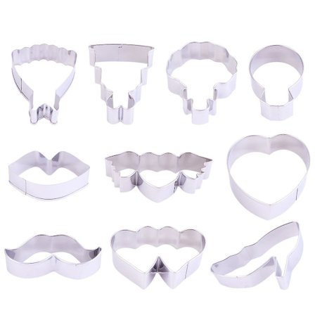 10 st Love Shape Kakformar Diy Kakor Form Rostfritt Stål Kök Bakverktyg Kreativ Fondant Tårtform Tillbehör För Alla Hjärtans Dag Bröllop