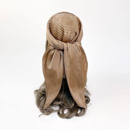 Huvudduk, stor fyrkantig scarf, enfärgad silkesscarf, dam simulerad sidenfärg, satinsatin, centralasiatisk scarf