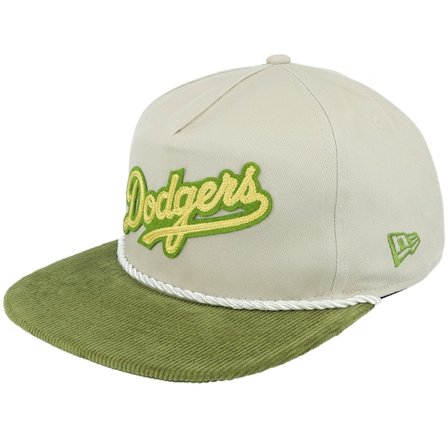 New Era - MLB Beige snapback Czapka Z Daszkiem - Los Angeles Dodgers Corduroy Golfer Stone/Green Snapback @ Hatstore