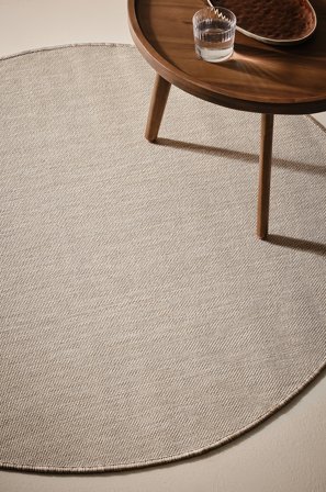 Jotex - Rund Utendørs Teppe ø 120 Cm Polypropylen Beige PETRA - Kjøp Utendørstepper hos Jotex