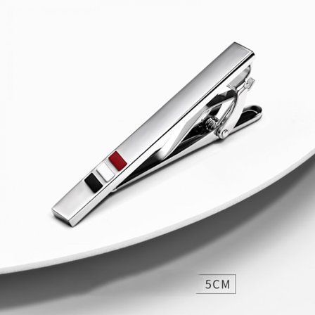 Herr Metall Siliver Ton Enkel Halsband Slips Klämma Klämma Bästa Julgåva