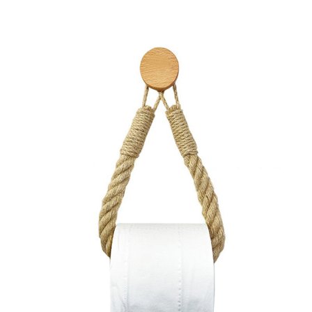 Sisal-paperipyyhkeen wc-paperiteline, vintage-sisal-puinen wc-paperirullateline kylpyhuoneeseen