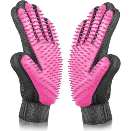 Pelsplejehandske - Hårfjerningsvante med femfingerdesign til hunde, katte og heste (1 par)