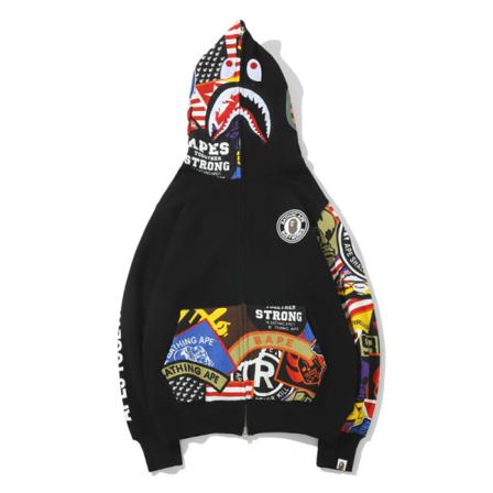 Ny casual med huvtröja för män med digitalt print med hajhuvud style 1 4XL
