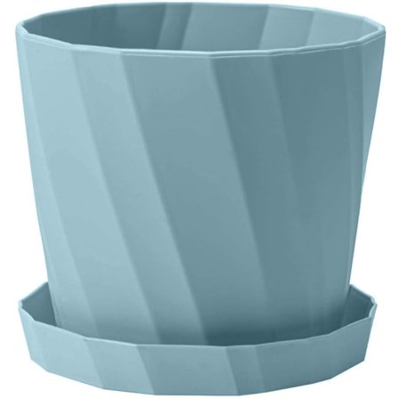 Plantepotte, Blomster Vase, Sjov Vase Statue Plantepotte, Ensfarvet Plastik Plante Blomsterpotte med Bakke Have Hjem Cafe Dekoration Blå, L