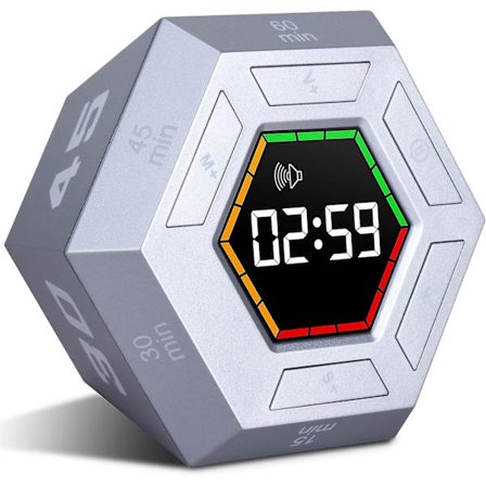 Smart studie nedräkningstimer för barn, visuell timer för barn, magnetisk produktivitetstimer, LED stor display digital kökstimer för matlagningstimer