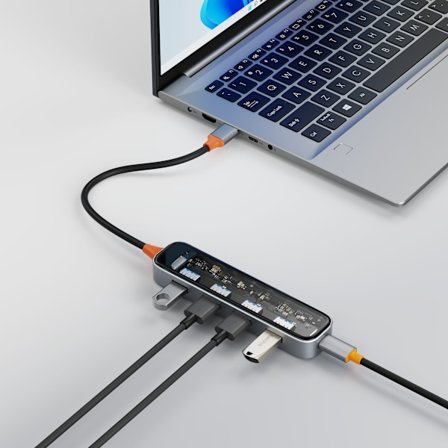 Transparent USB-A hub, 5 Gbps, 4x USB-A