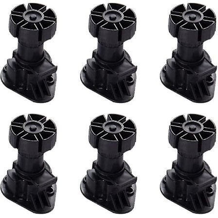 6 stk. Skapfot Plast Høyde Møbler Skap Ben Justerbare Føtter