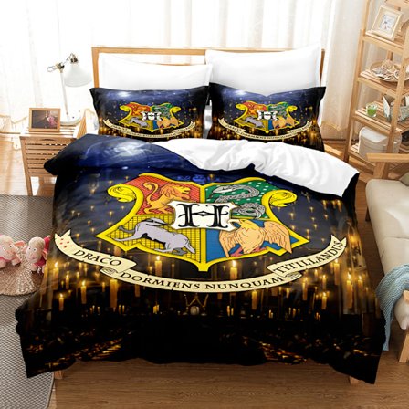 Harry Potter Örngott och Påslakan Set Tryckt Sängkläder Täcke Örngott Barn Present 11