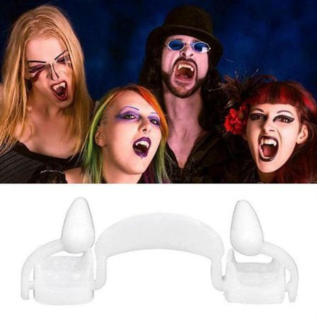 Halloween dekorasjon, 2 stk Halloween vampyrtenner uttrekkbare tannregulering tiger tenner