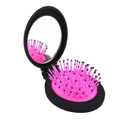 2 i 1 Bærbar Foldbar Børste Massage Rund til Kvinder og Piger