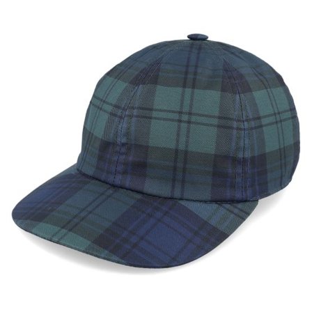City Sport - Blå unconstructed Keps - DBL UNI Checkered Green/Blue Dad Cap @ Hatstore