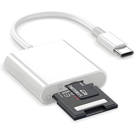 USB3.0 +USB C till SD-kortläsare iPhone Svart - SD-kortläsare 2-i-1 USB C-kortläsare