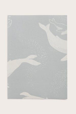 Newbie | Tapetprøve Whales | Lyseblå