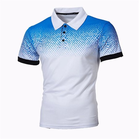 Mænds Mode Kortærmet Polotrøjer Casual Knap Gradient Golf T-shirt Topper