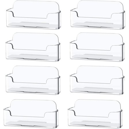 8-pak klar plast visitkortholder, akryl visitkort display til desktop visitkort holder