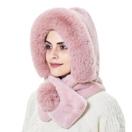 Mode Kvinnor Vinter Halsduk Mössa One-piece Warmer Bib Cap